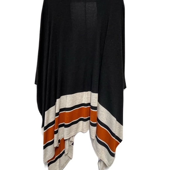 H&M Black Poncho Kimono with Orange and Cream Stripes - Picture 2 of 6